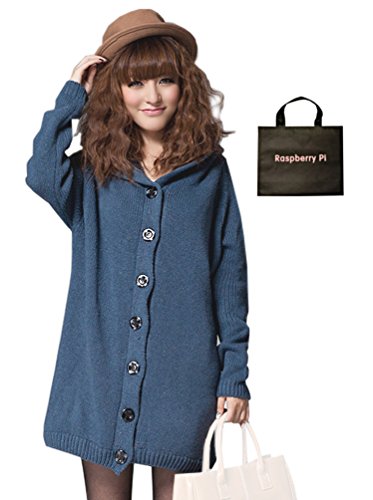 (ラズベリーパイ) RaspberryPi ガーリー アウター 『 ロング ニット カーディガン 』 ボア M L オリジナルエコバッグセット pb203rp