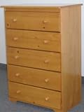 Chest with 5 Drawers in Honey