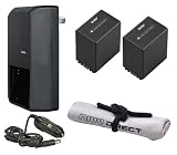Sony Handycam NEX-VG20H High Capacity Intelligent Batteries (2 Units) + AC/DC Travel Charger + Nwv Direct Microfiber Cleaning Cloth.