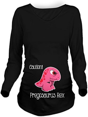 CafePress Pregosaurus Rex Long Sleeve Maternity T-Shirt - L Black