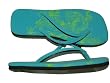 TTT - Teal / Green Dragon Flip Flops for Women
