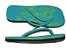 TTT - Teal / Green Dragon Flip Flops for Women