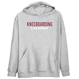Kneeboarding Is My Business Sports Mens Hoodie (Heather Gray, Sizes X-Small - XXX-Large)