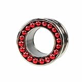 Flesh Tunnel STEEL BALLS silver/red 16mm