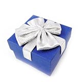 Ecrin Bague "Cadeau" bleu argent&eacute;