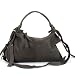 NICOLI Italian Designer Dark Gray Nubuck Leather Hobo Bag Handbag