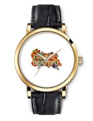 SPRAWL Aanalog Fashion Series Gold Ladies Watches of Genuine Black Leather Strap,Unique Wrist Watch for Women Girls Designed with You are beautiful