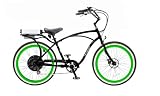 PEDEGO Electric Bicycle Classic Cruiser Black/Lime Green