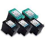 3 HP 92 Black & 2 HP 93 Tri-Color Remanufactured Ink Cartridges