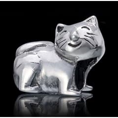 925 Sterling Silber Bead antique Katze - Beads Modell: #1119