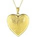 14K Gold over Sterling Silver Heart Shaped Locket Necklace