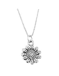Sterling Silver One Sided Wild Sunflower Necklace