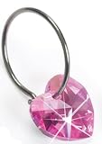 Nickel Free Swarovski Heart Dangle, Rose