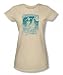 Search : Aquaman Catch A Wave Juniors S/S T-shirt in Cream by DC Comics