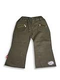 Wild Mango - Girls Pull on Ribbed Fleece Pants, Dark Olive