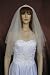 2 Tier White Elbow Length Pearl Bungle Beaded Bridal Wedding Veil