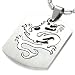 Urban Male Stainless Steel Mens Dragon Dog Tag & Chain