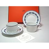 HERMES (エルメス) シェーヌダンクルブルー ティーカップ&ソーサー ペア 【並行輸入品】
