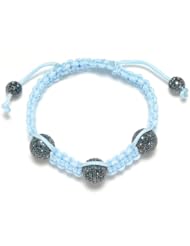 Sterling Silver 5.25ct Diamond Macrame Beads Bracelet Fashion Jewelry