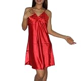 SILK COUTURE Womens Sexy Gorgeous Sleepwear Dress / Pajama Nightgown - Red -Size: M-L