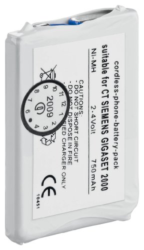 Wentronic Ersatzakku f&uuml;r schnurlose Telefone Siemens Gigaset 2000 (NiMh, 750 mAh)