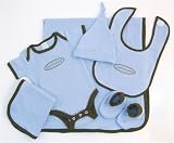 Trend Lab Good Fortune Large Heartbreaker Blue/Brown Trim Gift Set - 6 Piece