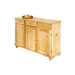 Links 30500010 ABACO Anrichte Kiefer farblos 130x43x87 cm 3-T?rig