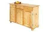 Links 30500010 ABACO Anrichte Kiefer farblos 130x43x87 cm 3-T?rig