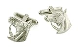JJ Weston finely detailed horse head cufflinks with presentation box. Made in the USA