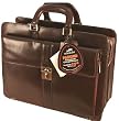 Mancini Burgundy Leather Triple Compartment Briefcase Laptop 17"