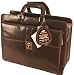 Mancini Burgundy Leather Triple Compartment Briefcase Laptop 17"