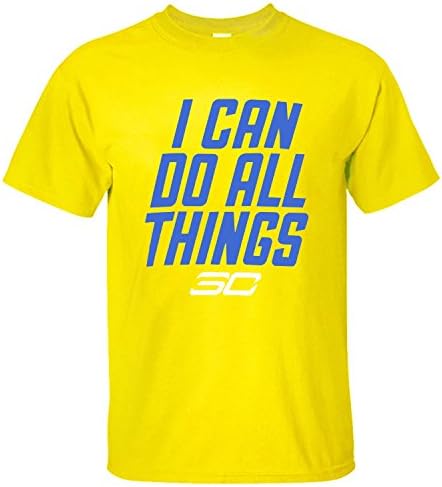 POCOO Men's Stephen Curry SC30 I Can Do All Things Cotton T-shirt yellow XL