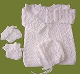 HAND MADE KNIT - I Love My Grandma 3pc. Christening Gown