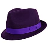 PLUM CLASSIC STRUCTURED WOOL FEDORA HAT