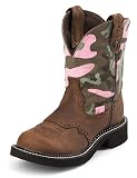 Women's Justin? Gypsy? 8 Two Tone Leather Pull On Western Cowboy Boots