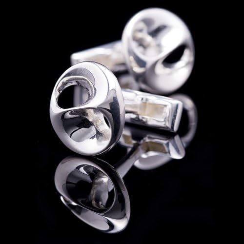 Rhodium Swirl Cufflinks by Cuff Candy