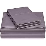 Pinzon Hemstitch 400-Thread-Count Egyptian Cotton Sateen Sheet Set - Queen, Plum