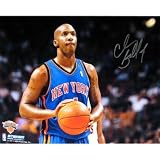 Chauncey Billups Autographed New York Knicks Ball In Hands Horizontal 8x10 Photograph