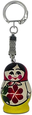 Key Chain Wooden Russian Nesting Doll 1.75" Classic Semenov Matryoshka