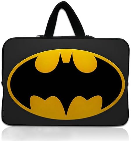 HUADO New Style hero sign bat minimalism batman bat Laptop Handbag Portable Laptop Carrying Bag Twin Sides Patterns Waterproof Canvas Fabric Case for 13 13.3 Inch Laptop