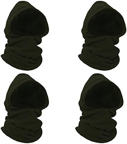 Energym Heavyweight Adjustable Fleece Balaclava, 1 Burgandy/1 Black/1 Grey/1 Army Green