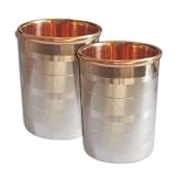 Drinkware Accessories Copper Tumblers, Set of 2 Glasses 2.75 x 3.5 inches