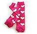 Ema Jane Baby Leggings Leg Warmers (Hearts - White Hearts on Fuchsia with Ruffle)