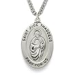 Sterling Silver 1" Oval St. Jude, Patron of Hopeless Causes Medal on 24" Chain