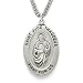 Sterling Silver 1" Oval St. Jude, Patron of Hopeless Causes Medal on 24" Chain