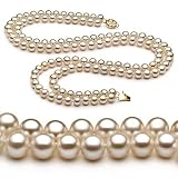 White 6-7mm AA Freshwater Pearl Necklace 18 inch Princess Length