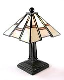 Mission Arts and Crafts Tiffany Style Stained Glass Mini Accent Lamp