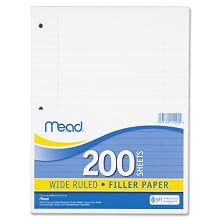 Mead Wide-Ruled Filler Paper, 200 Sheets (15200)