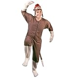 PajamaCity Brown Cotton Flannel Ready to Wear Sock Monkey Costume for Teens and Adults