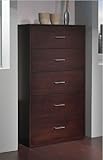 Modus Furniture 3C2284 Modera Five Drawer Chest, Chocolate Brown